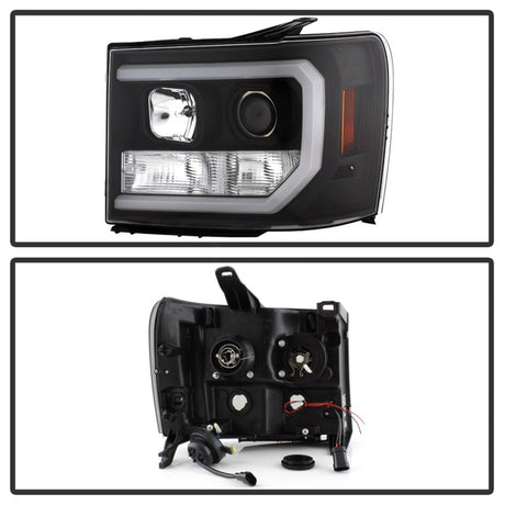 Phares de projecteur Spyder GMC Sierra 1500/2500/3500 07-13 V2 - Noir PRO-YD-GS07V2-LBDRL-BK