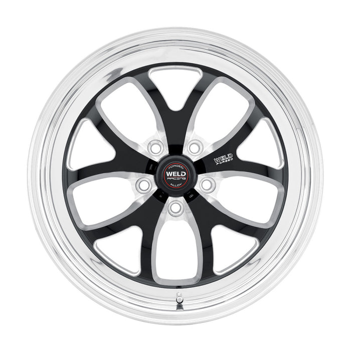 Roue noire Weld S76 15 x 9,33 / 5 x 4,75 BP / 4,5 po BS (plaquette basse) - Sans verrou de talon