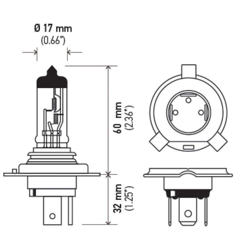 Hella Optilux 12V 60/55W H4/9003 P43t Extreme White XB Bulb (Pair)