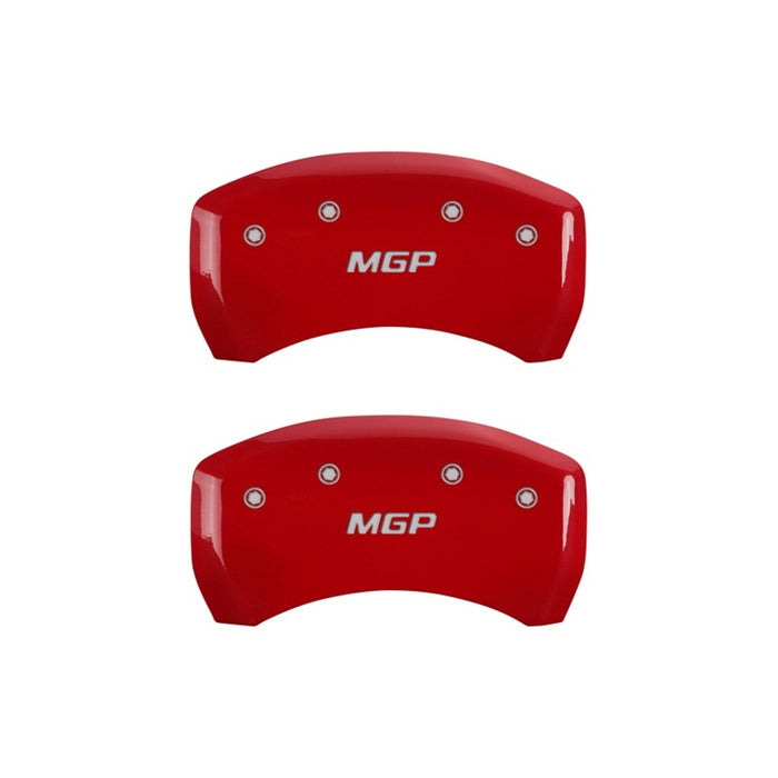 Ensemble arrière MGP 2 couvre-étriers arrière gravés finition rouge MGP argent ch