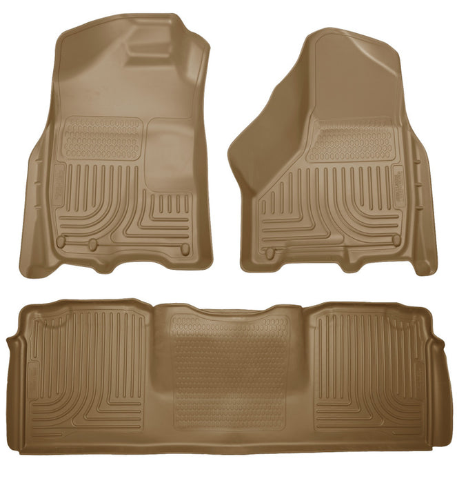 Revêtements de sol Husky Liners 10-12 Dodge Ram 2500/3500 Mega Cab WeatherBeater Combo Tan