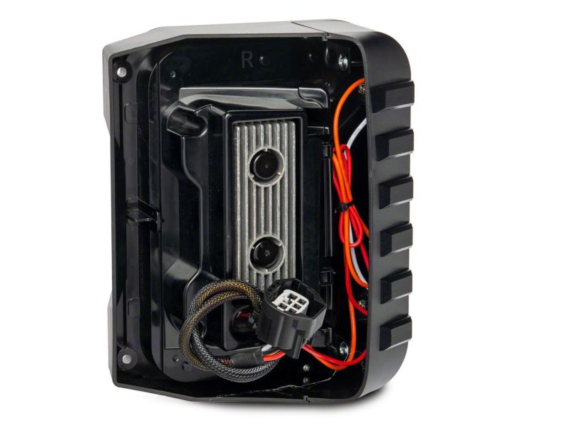 Feux arrière à LED Raxiom 07-18 Jeep Wrangler JK Axial Series Trident - Boîtier noir (lentille transparente)