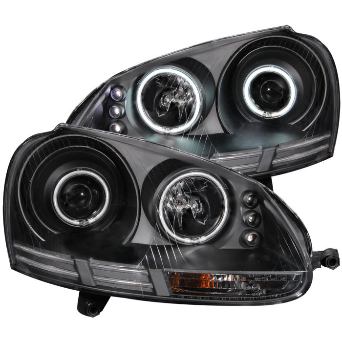 Phares de projecteur ANZO 2006-2009 Volkswagen Rabbit avec halo noir (CCFL)