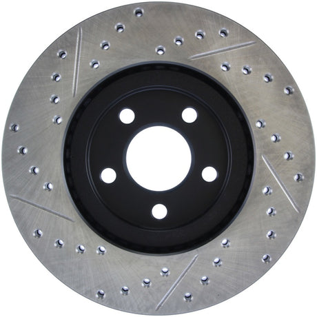 StopTech 03-09 Chrysler PT Cruiser Tur / 03-05 Dodge Neon SRT-4 Front Left Slotted & Drilled Rotor