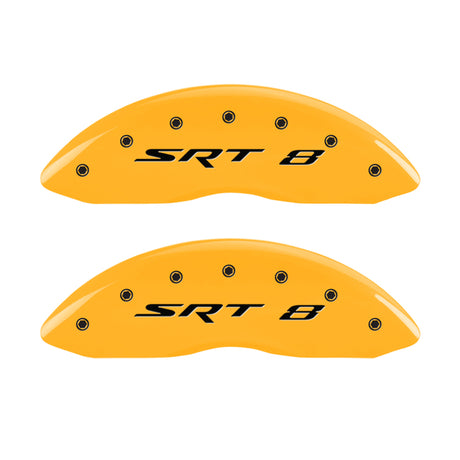 MGP 4 Caliper Covers Engraved Front & Rear SRT8 Yellow finish black ch