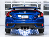 Échappement AWE Tuning 2016+ Honda Civic Si Touring Edition avec tuyau avant et triple embouts chromés argentés