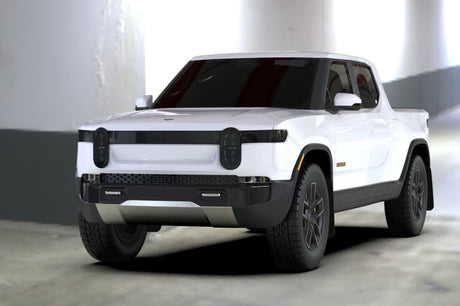 Rally Armor 22-25 Rivian R1T Black UR Mud Flap w/Nitrous Blue Logo