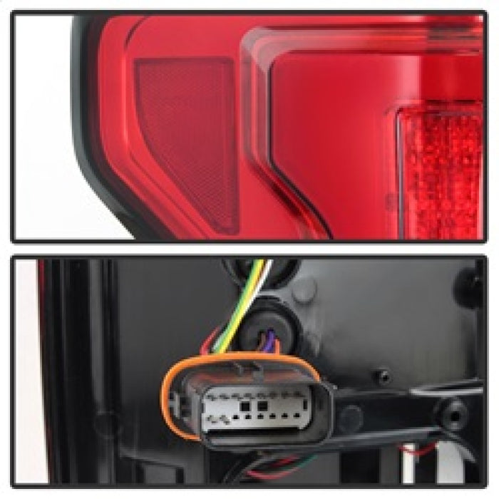 Feux arrière à LED Spyder 15-18 Ford F-150 (avec angle mort) - Rouge transparent (ALT-YD-FF15015BS-LBLED-RC)