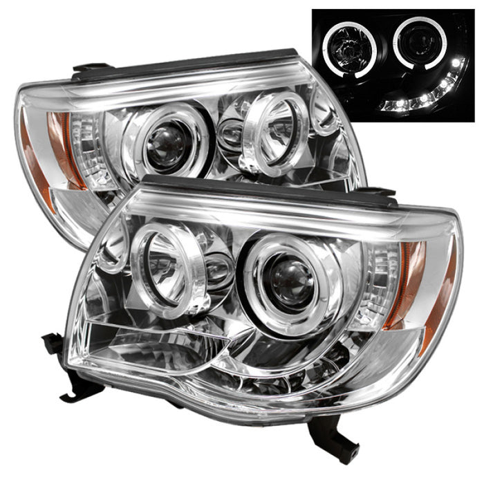 Phares de projecteur Spyder Toyota Tacoma 05-11 LED Halo LED Chrome Haut H1 Bas H1 PRO-YD-TT05-HL-C