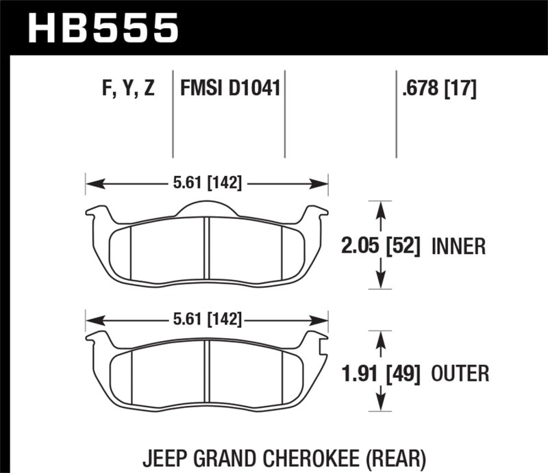 Hawk 06-10 Jeep Commander / 05-10 Grand Cherokee / 05-10 Armada / 04 Pathfinder / 04-10 Tital 5,6 L /