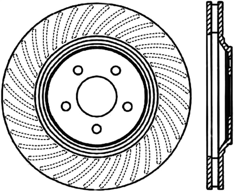 Rotor CRYO fendu avant gauche StopTech Power Slot 94-04 Ford Mustang