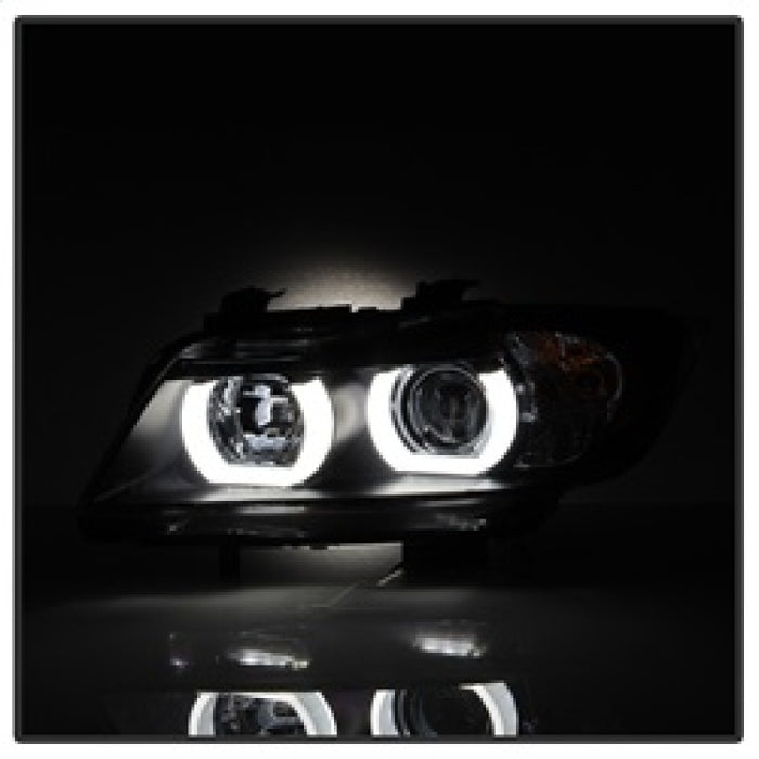 Phares Spyder BMW E90 Série 3 06-08 4DR V2 - HID uniquement - Noir PRO-YD-BMWE9005V2-HID-DRL-BK