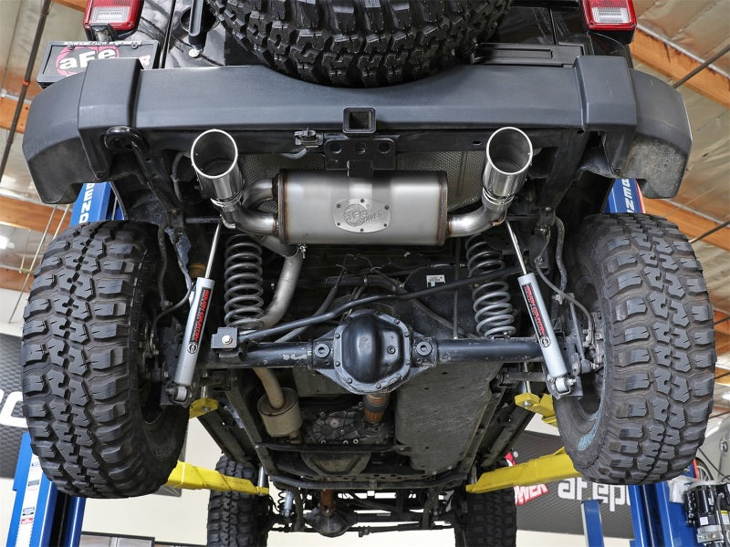 Échappement arrière aFe Rebel Series 2,5 pouces 409 SS avec embouts polis 07+ Jeep Wrangler (JK) V6 3,6 L/3,8 L