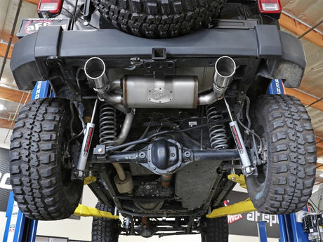 Échappement arrière aFe Rebel Series 2,5 pouces 409 SS avec embouts polis 07+ Jeep Wrangler (JK) V6 3,6 L/3,8 L