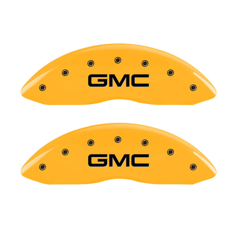 MGP 4 Caliper Covers Engraved Front & Rear Denali Yellow finish black ch