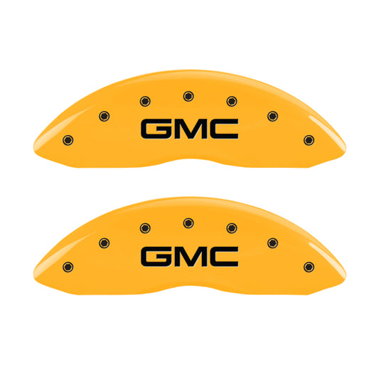 MGP 4 Caliper Covers Engraved Front & Rear Denali Yellow finish black ch