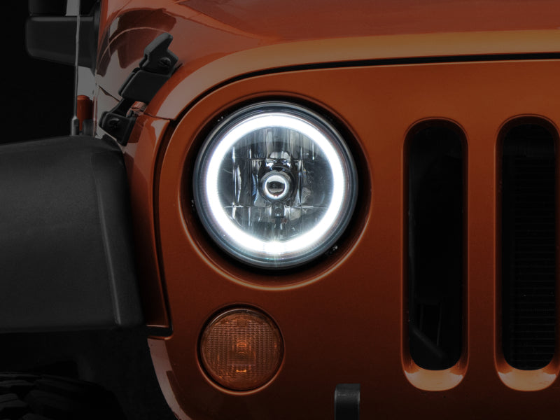 Phares LED Halo Raxiom 07-18 Jeep Wrangler JK - Boîtier chromé (lentille transparente)