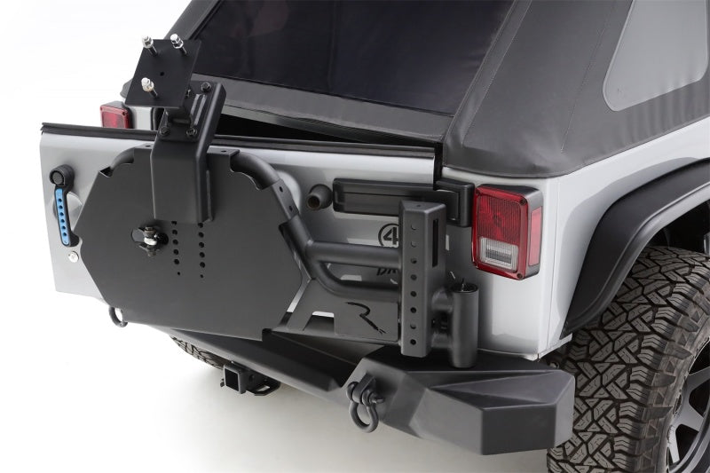 Porte-pneus Trail Guard pour Jeep Wrangler JK (y compris Unlimited) Rampage 07-18 - Noir