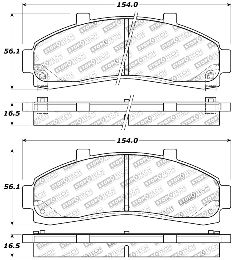 Plaquettes de frein sport StopTech avec cales et matériel - Avant
