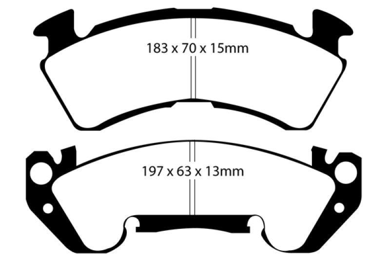 EBC 92-96 Chevrolet Caprice 4.3 Police Yellowstuff Front Brake Pads