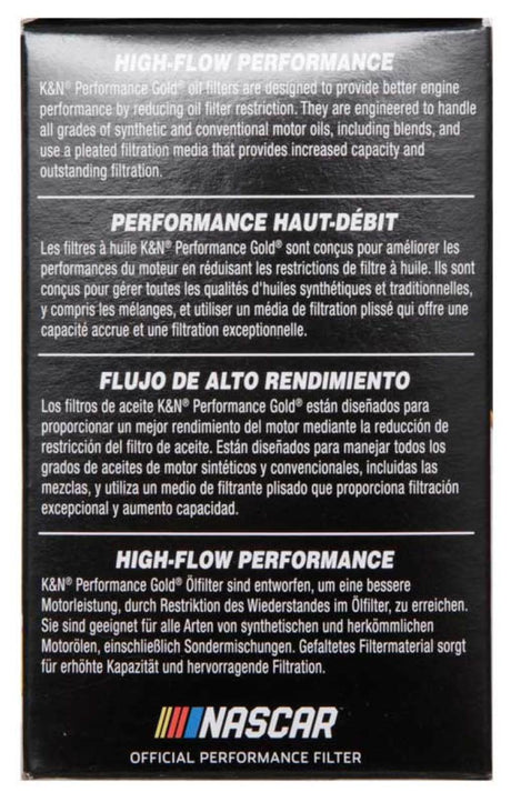 Filtre à huile K&amp;N Performance pour GM 09-19 1,4 L / 1,6 L / 1,8 L avec boîtier de filtre Hengst