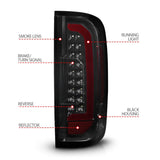 Feux arrière à LED ANZO 15-21 GMC Canyon avec barre lumineuse rouge, boîtier noir, lentille fumée
