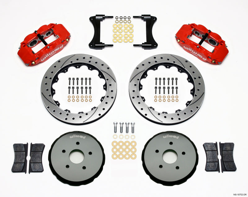 Kit de chapeau avant Wilwood Narrow Superlite 6R 12,88 pouces percé rouge Toyota Matrix 2008