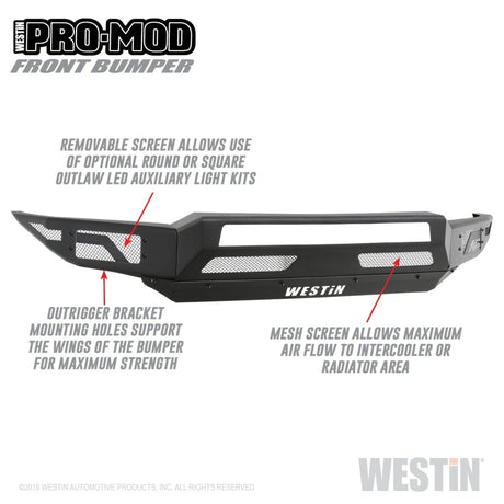 Pare-chocs avant Westin 19-21 Chevrolet Silverado 1500 Pro-Mod - Tex. Blk