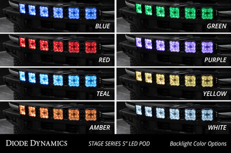 Kit de barre lumineuse de calandre à 6 modules CrossLink Bronco SS5 de Diode Dynamics Sport - Combo jaune