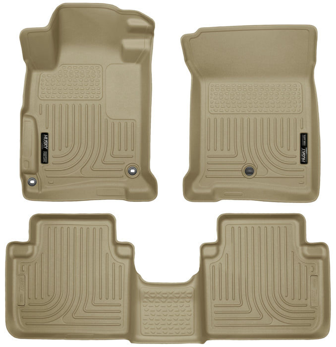 Revêtements de sol avant et de siège arrière Husky Liners 2013 Honda Accord WeatherBeater Tan (berline 4 portes uniquement)