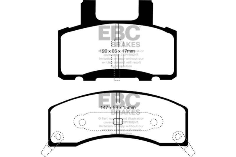Plaquettes de frein avant EBC 90-93 Chevrolet C20 8600 LB Yellowstuff