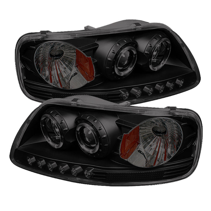 Projecteur Spyder Ford F150 97-03 - LED Halo Amber Reflctr LED Blk Smke PRO-YD-FF15097-1P-AM-BSM