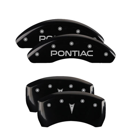 Couvre-étriers MGP 4 gravés à l'avant Pontiac gravé à l'arrière Flèche Finition noire argent ch