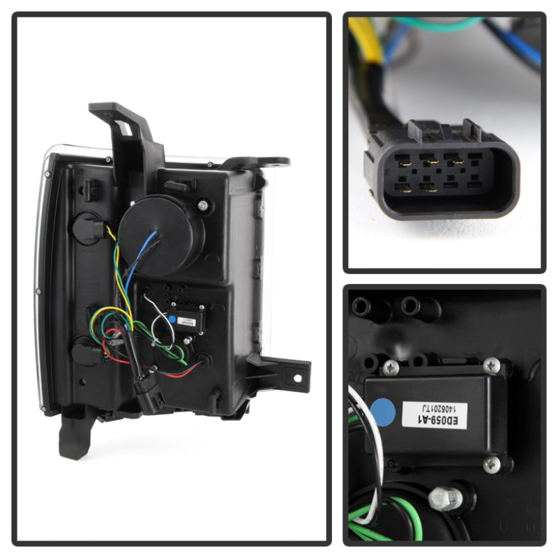 Phares de projecteur Spyder Chevy Silverado 1500 14-16 Barre lumineuse DRL Blk PRO-YD-CS14-LBDRL-BK