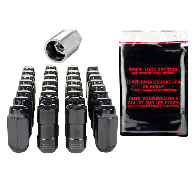 McGard 8 Lug Hex Install Kit w/Locks (Cone Seat Nut) M14X1.5 / 22mm Hex / 1.945in. Length - Black