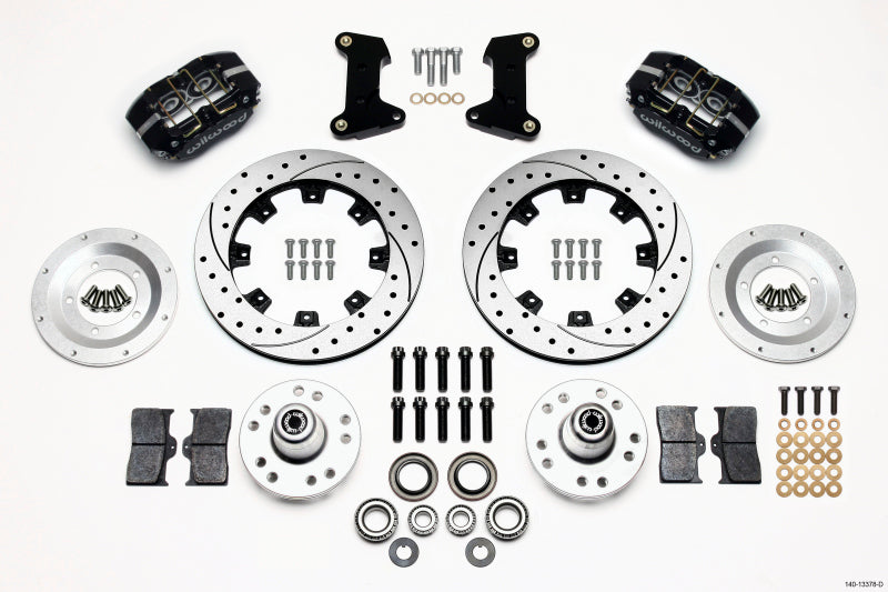 Kit de soufflet anti-poussière avant Wilwood Dynapro 12,19 pouces percé 74-80 Pinto/Mustang II Axe de disque uniquement