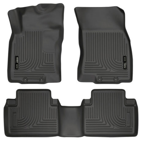 Revêtements de sol noirs Husky Liners WeatherBeater 14 pour Nissan Rogue avant et deuxième rangée