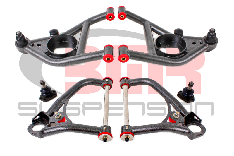 BMR 67-69 1st Gen F-Body Upper And Lower A-Arm Kit - Black Hammertone BMR Suspension