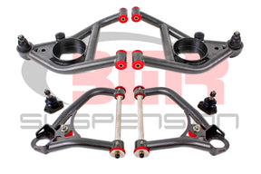 BMR 67-69 1st Gen F-Body Upper And Lower A-Arm Kit - Black Hammertone BMR Suspension