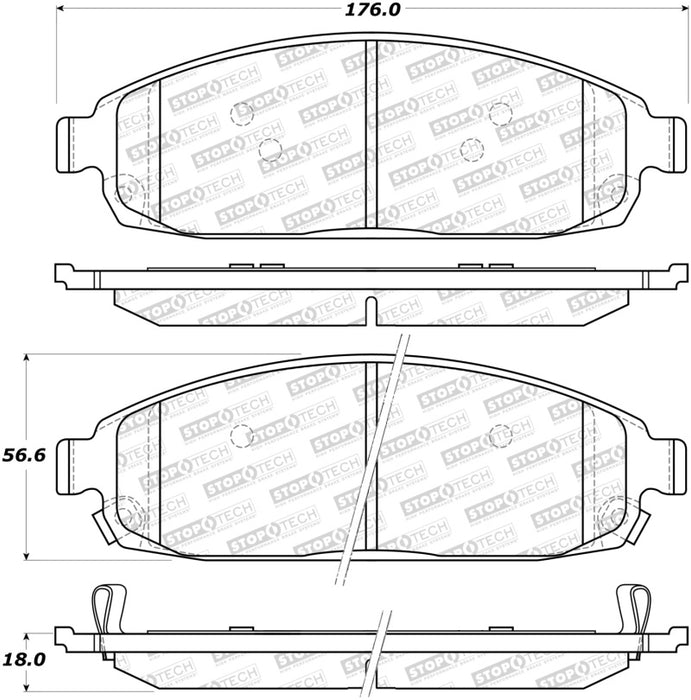 Plaquettes de frein sport StopTech avec cales et matériel - arrière