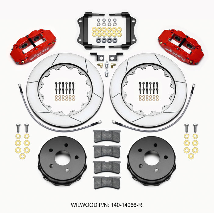 Kit arrière Wilwood Narrow Superlite 4R 14,00 pouces rouge Jeep JK 2007 et plus avec lignes