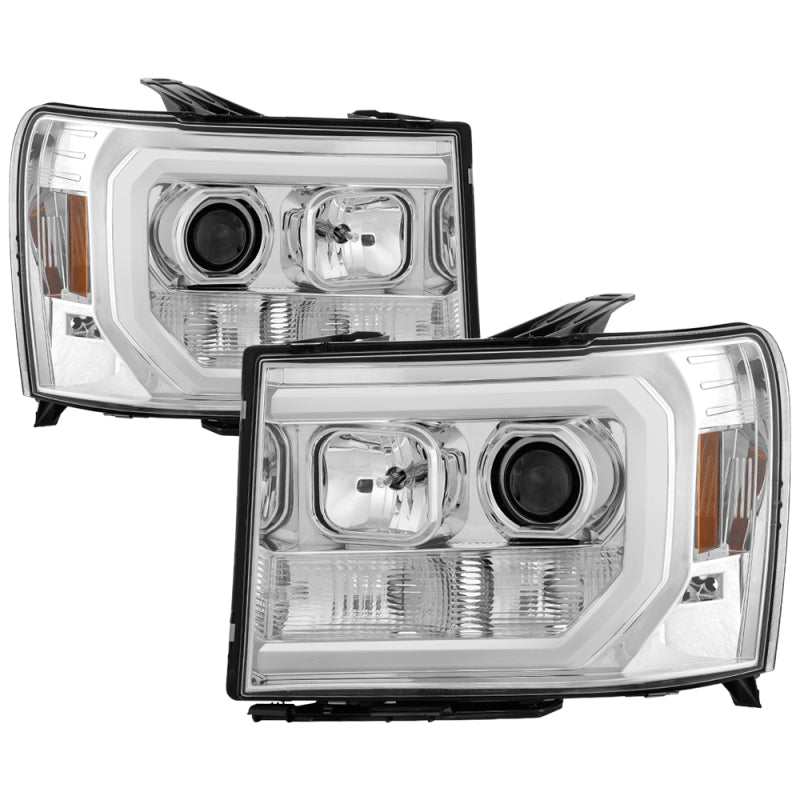Phares de projecteur Spyder GMC Sierra 1500/2500/3500 07-13 V2 - Chrome PRO-YD-GS07V2-LBDRL-C
