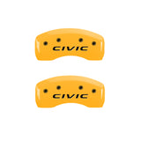 Couvre-étriers MGP 4 gravés à l'avant 2016/CIVIC gravés à l'arrière 2016/CIVIC finition jaune noir ch