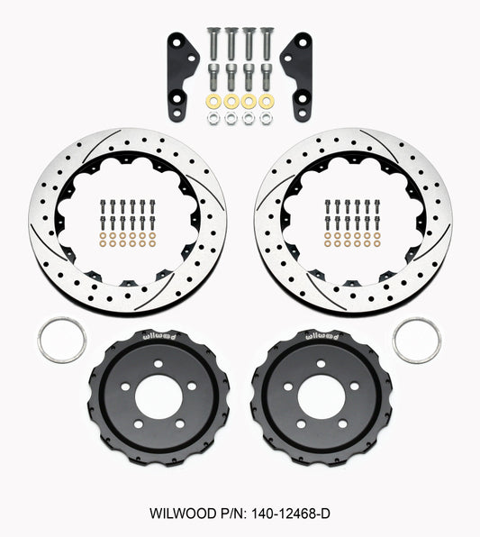 Wilwood Pro-Matrix Rear Kit Drilled 05-12 Mustang GT (2pc Hat/Rtr)