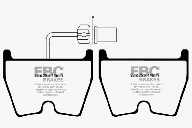 Plaquettes de frein avant EBC Yellowstuff pour Audi RS4 4.2 (disques en fonte) 06-09