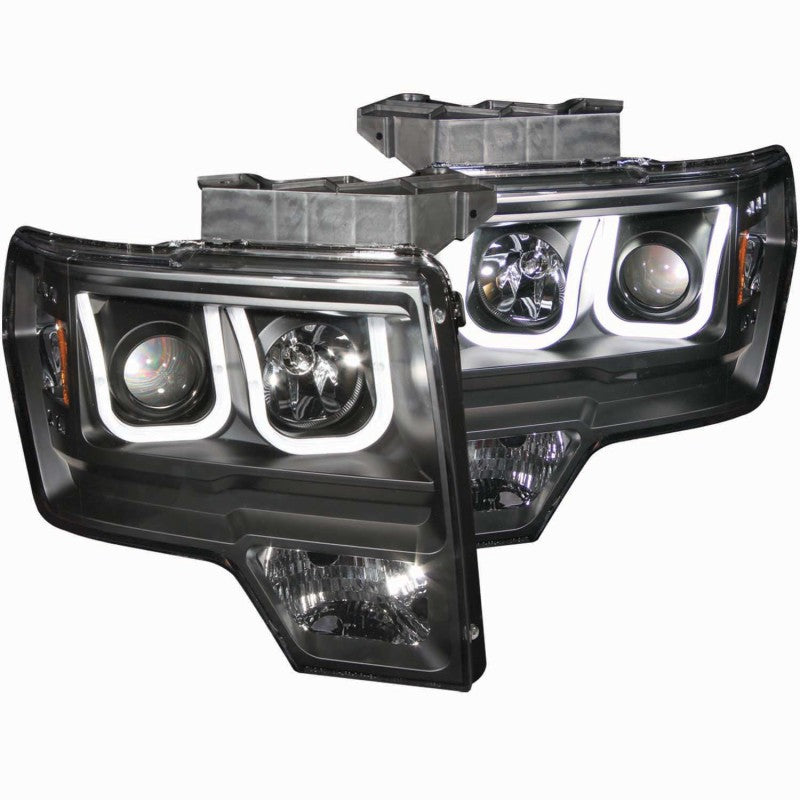 Phares de projecteur ANZO 2009-2014 Ford F-150 avec barre en U noire