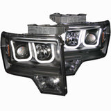 Phares de projecteur ANZO 2009-2014 Ford F-150 avec barre en U noire