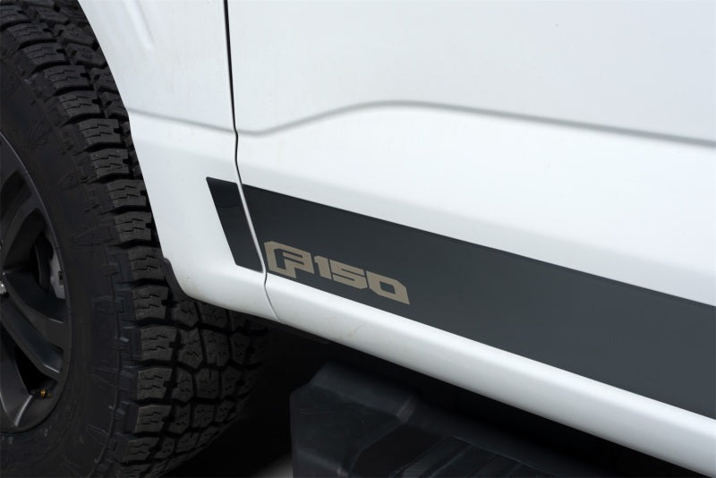 Putco 2021 Ford F-150 Super Cab 8ft Long Box Ford Licensed Blk Platinum Rocker Panels (4.25in 12pc)