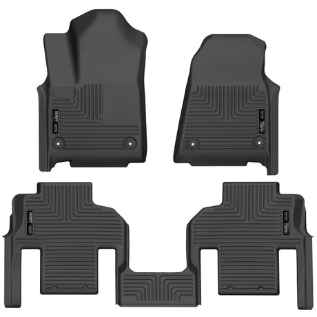 Revêtements de sol avant et de 2e siège Husky Liners 2022 Jeep Wagoneer (2e rangée de baquets) Weatherbeater Black