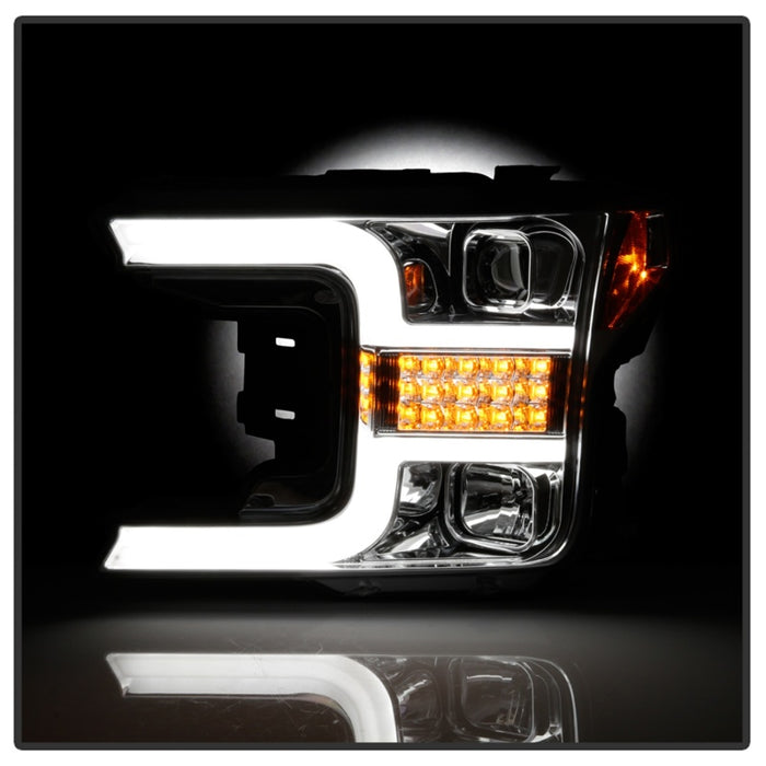 Spyder Signature Ford F150 18-19 (Halogen Model) Proj. Headlights - Chrome (PRO-YD-FF15018-LBSEQ-C)